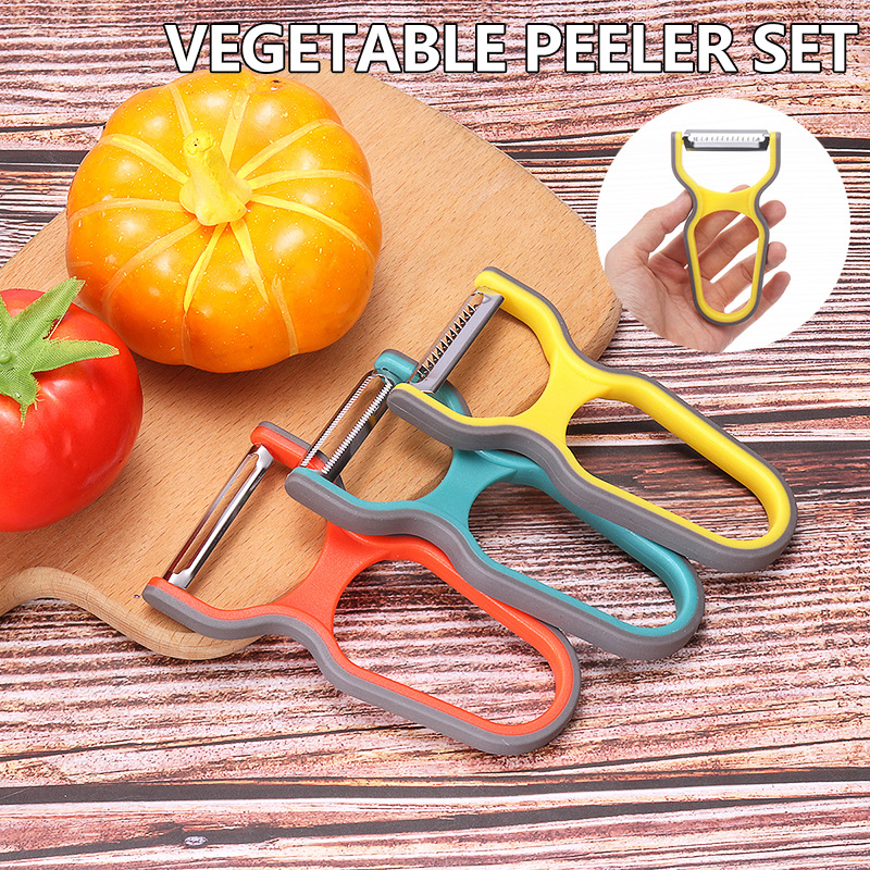 Vegetable Peeler Set For Potato Fruit Non-Slip Home Kitchen Peeling Tool Random Color