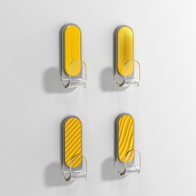 4Pcs Colorful Self Adhesive Wall Hooks For Kitchen Bathroom Non-marking Hook Multifunctional Hanging Hooks Home Storage Hooks