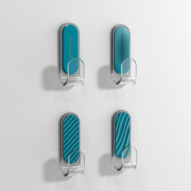 4Pcs Colorful Self Adhesive Wall Hooks For Kitchen Bathroom Non-marking Hook Multifunctional Hanging Hooks Home Storage Hooks