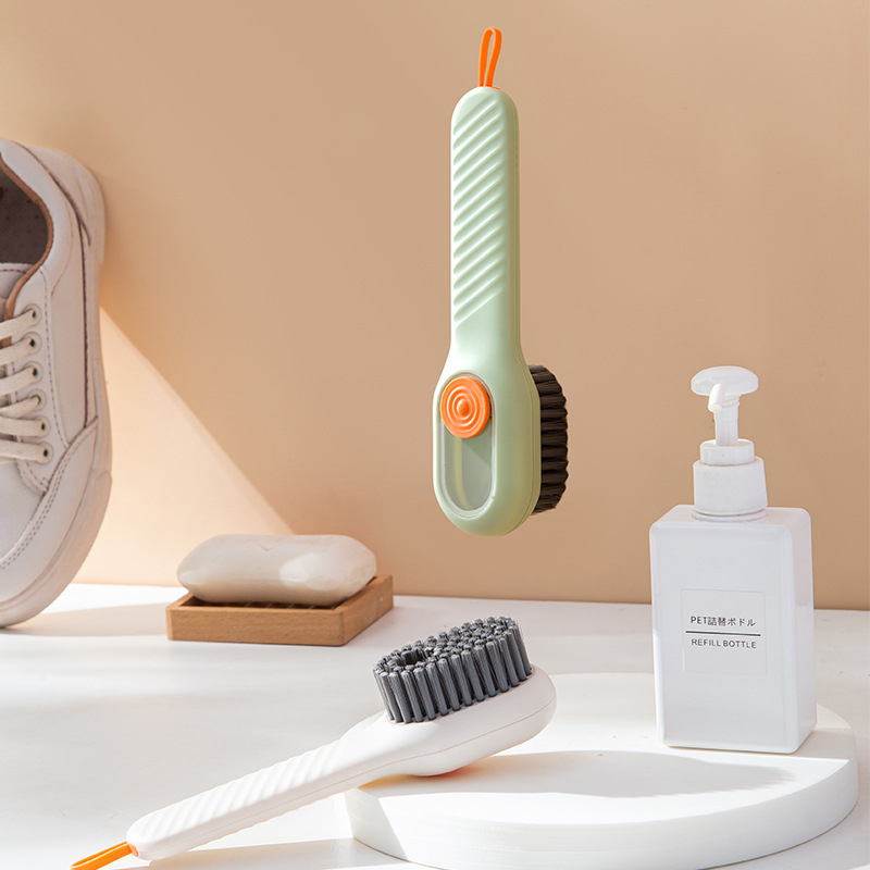 Household Liquid Shoe Washing Brush Long Handle Bathroom Plastic Hangable Scrubber Shoe Collar Cleaning Brushes Home Clean Tools