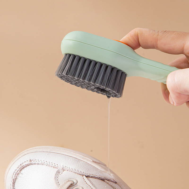 Household Liquid Shoe Washing Brush Long Handle Bathroom Plastic Hangable Scrubber Shoe Collar Cleaning Brushes Home Clean Tools