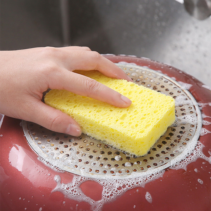 Wood Pulp Sponge Scouring Pad Kitchen Dishwashing Sponge Bathroom Cleaning Tools Dish Cleaner Household Kitchen Gadgets