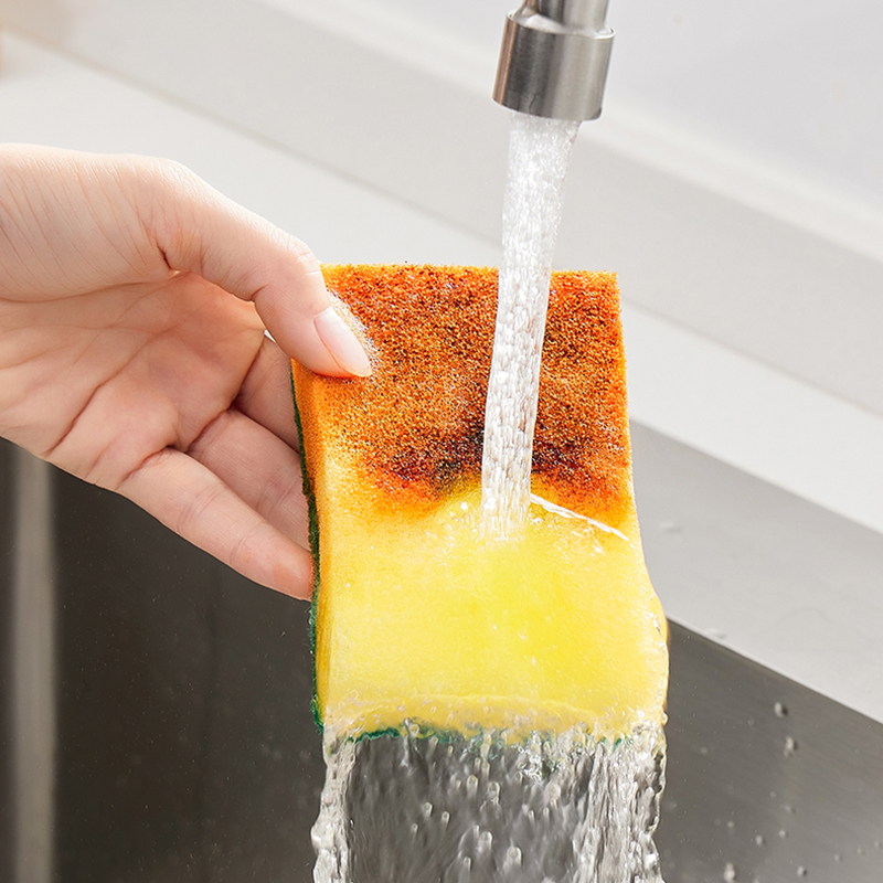 3Pcs Cleaning Sponge Multi Purpose Scouring Pads Non Scratch Cleaning Dishes Utensils Cookware Sponge Kitchen Bathroom