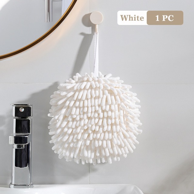 Hanging Hand Towel Ball Quick Dry Chenille Soft Cleaning Household Absorbent Cloth Kitchen Bathroom Microfiber Wipe Hand Towel