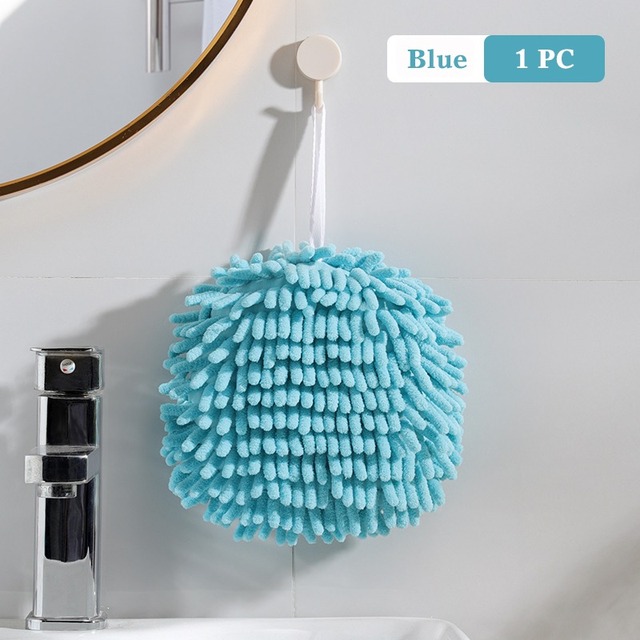 Hanging Hand Towel Ball Quick Dry Chenille Soft Cleaning Household Absorbent Cloth Kitchen Bathroom Microfiber Wipe Hand Towel