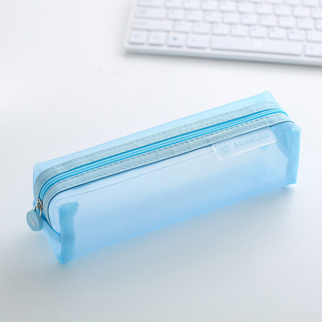 Nylon Mesh Pencil Case School PencilCase for Boys Girls Simple Candy Color Large-capacity Pencil Cases Stationery Cosmetic Bag
