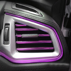 10Pcs 20cm Universal  Car Air Conditioner Outlet Decorative U Shape Moulding Trim Strips Decor Car Styling Accessories Interior