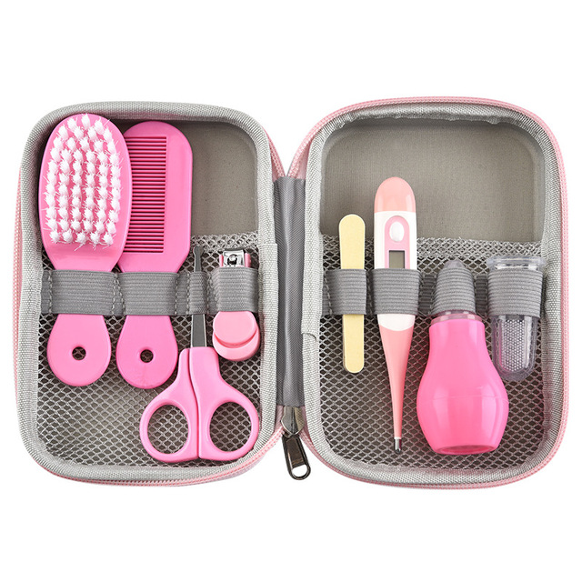 8Pcs/Set Baby Nail Trimmer Healthcare Kit Health Care Kit Portable Newborn Baby Grooming Kit Nail Clipper Safety Care Set