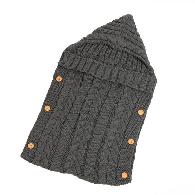 Baby Sleeping Bag Envelope Winter Kids Sleepsack Footmuff For Stroller Knitted Sleep Sack Newborn Swaddle Knit Wool Slaapzak