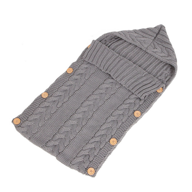 Baby Sleeping Bag Envelope Winter Kids Sleepsack Footmuff For Stroller Knitted Sleep Sack Newborn Swaddle Knit Wool Slaapzak