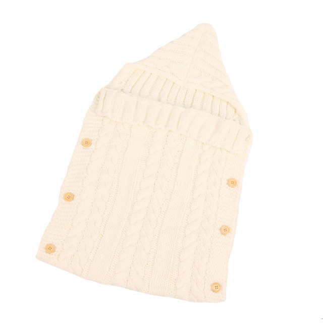 Baby Sleeping Bag Envelope Winter Kids Sleepsack Footmuff For Stroller Knitted Sleep Sack Newborn Swaddle Knit Wool Slaapzak