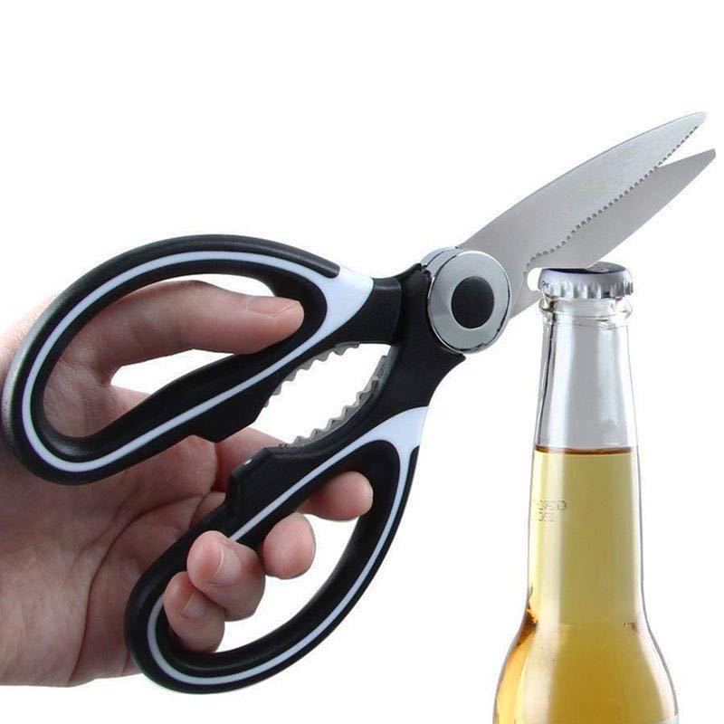 Stainless Steel Kitchen Accessories Chicken Bone Scissors Multi-function Corkscrew Fish Scales Scraper And Nutcracker Cooking Gadgets