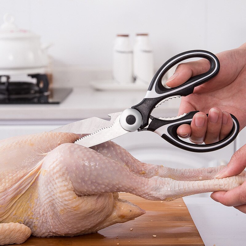 Stainless Steel Kitchen Accessories Chicken Bone Scissors Multi-function Corkscrew Fish Scales Scraper And Nutcracker Cooking Gadgets