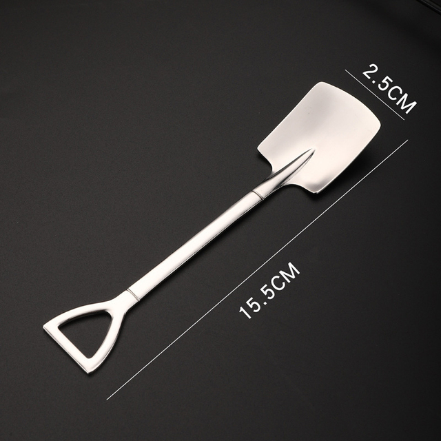 Stainless Steel Shovel Spoon Creative Coffee Spoon For Watermelon Ice Cream Dessert Scoop Kitchen Tableware Cutlery Set