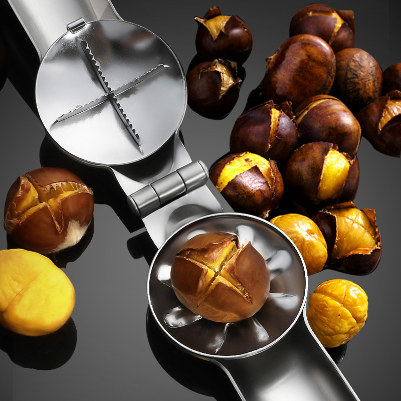 2 in 1 Stainless Chestnut Machine Kitchen Accessories Chestnut Sheath Chestnut Cutter Chestnut Opener Chestnut Nut for Nuts