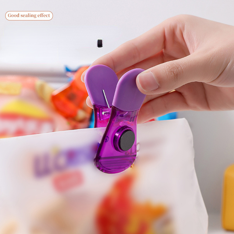 6PCS Magnetic Fridge Magnets Food Sealing Folder Home Food Fast Food Clip Bag Snack Storage Seal Bag Clip  Kitchen Tool