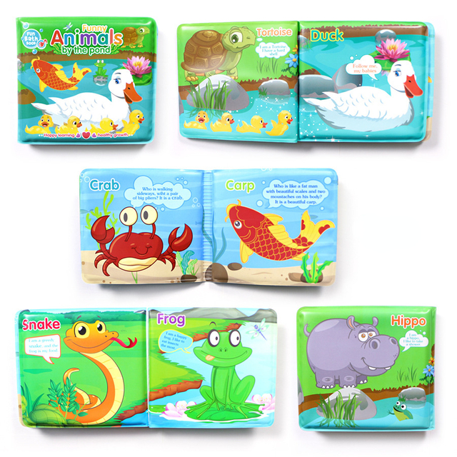 EVA Cartoon Baby Bath Books Early Educational Bathroom Toys Activity Waterproof Pages Baby Puzzle Book for Toddler