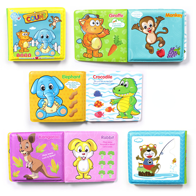 EVA Cartoon Baby Bath Books Early Educational Bathroom Toys Activity Waterproof Pages Baby Puzzle Book for Toddler
