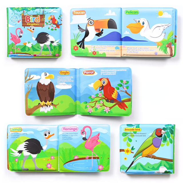 EVA Cartoon Baby Bath Books Early Educational Bathroom Toys Activity Waterproof Pages Baby Puzzle Book for Toddler