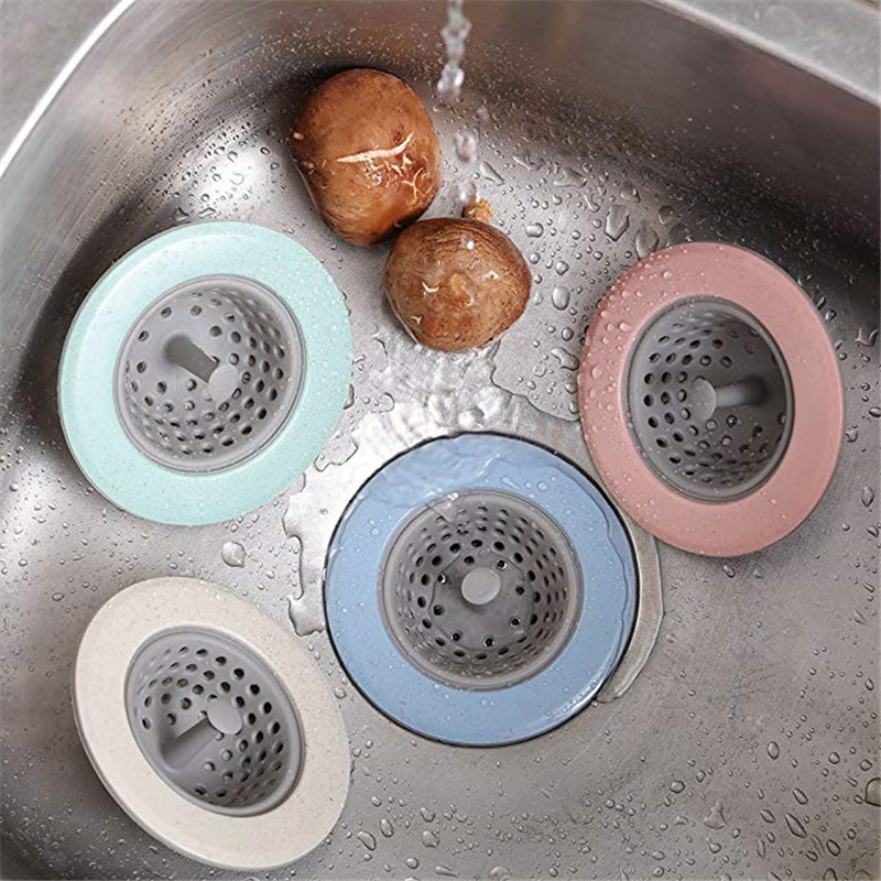 Silicone Kitchen Mesh Sink Strainer Drain Sink Filter Plastic Food Rice Sink Stopper Bathtub Hair  Colander Strainer