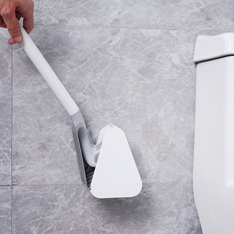 Golf Silicone Toilet Brushes With Holder Set Long Handled Toilet Cleaning Brush Modern Hygienic Bathroom Accessories