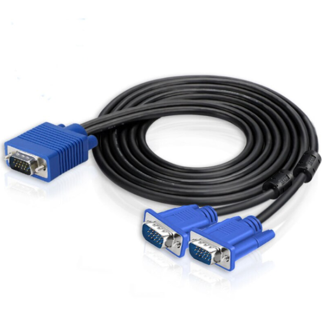 One minute two computer synchronous projector connecting cable VGA Splitter One Point Two Computer Synchronization Projector Cable HD Video Extender TV Vga Cable