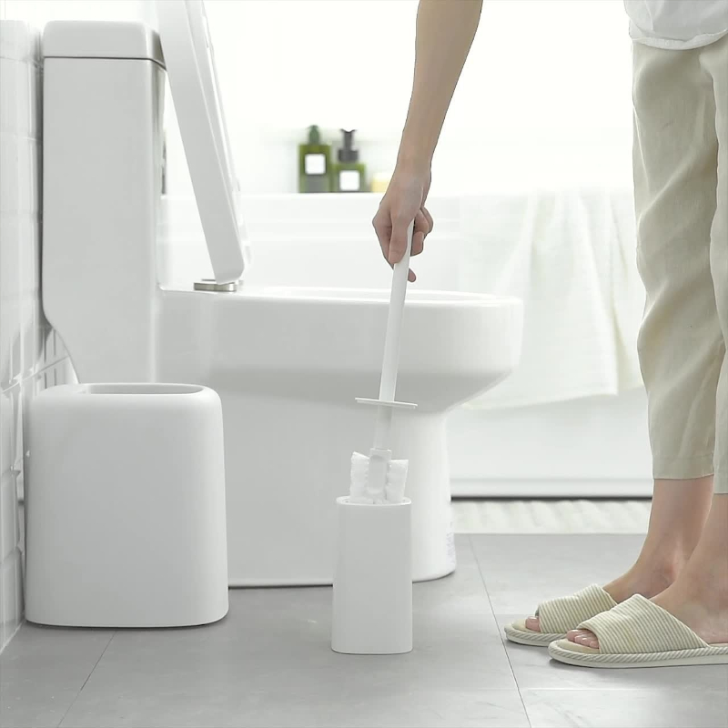 Long Handle Toilet Brush Set Modern Bathroom Cleaning Brush Floor Stand Corner Clean Tool With Holder Bathroom WC Accessories
