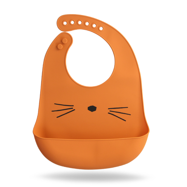 Waterproof Soft Baby Silicone Bibs Cute Cartoon Printed Kids Girl Boy Adjustable Children Bib Baby Lunch Feeding Stuff