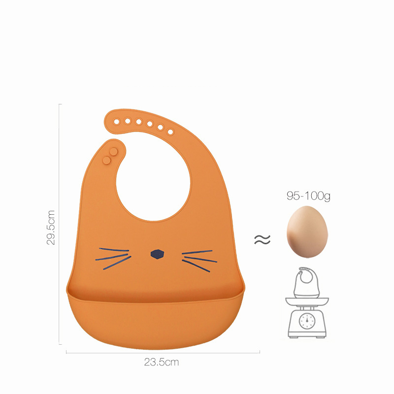 Waterproof Soft Baby Silicone Bibs Cute Cartoon Printed Kids Girl Boy Adjustable Children Bib Baby Lunch Feeding Stuff
