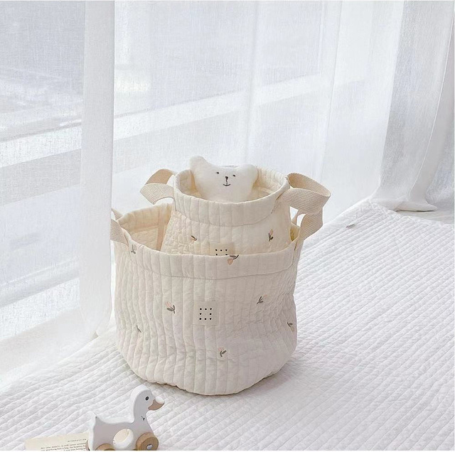Cute Cartoon Embroidery Bear Flower Baby Nappy Clothing Multi-purpose Storage Bag Newborn Diapers Toys Organizers Bags