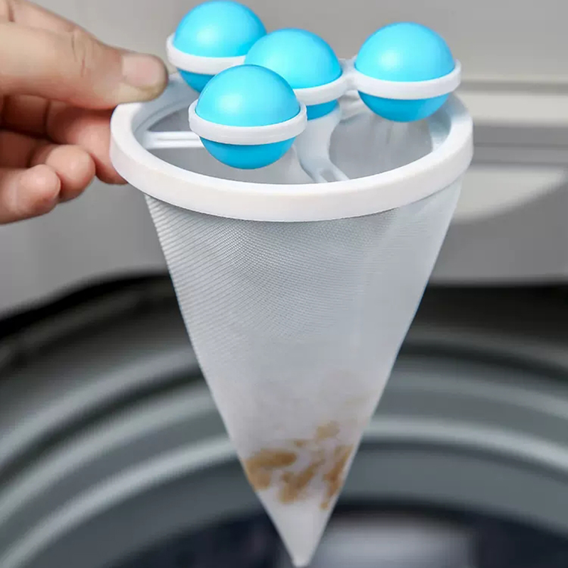 Laundry Hair Remover Washing Machine Filter Mesh Floating Lint Hair Catcher Pet Hair Removal Clothes Mesh Dirty Cleaning Balls