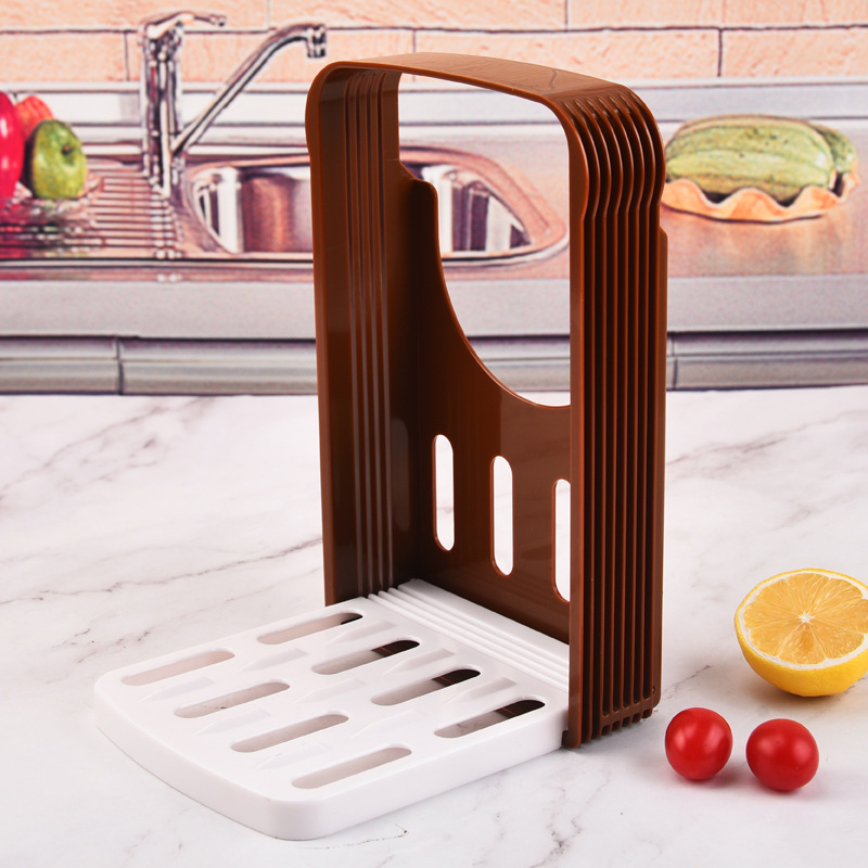 Bread Loaf Toast Bun Cutter Slicer Bakeware Slicing Tool Foldable Loaf Cutter Rack 4 Slice Thicknesses Kitchen Accessories