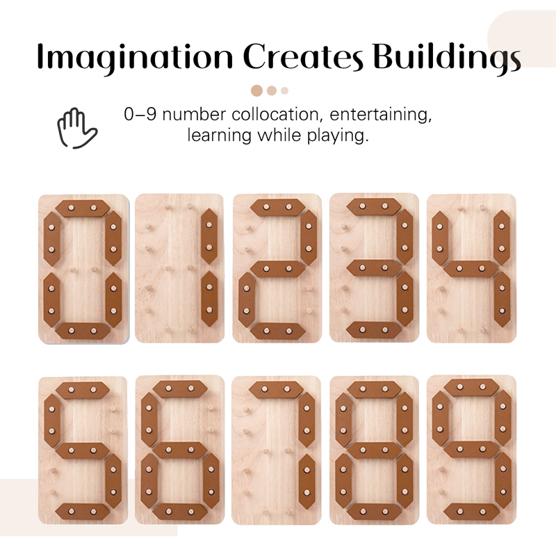 1 Set Baby Toys Creative Wooden Puzzle 0-9 Number Shape Matching 3D Puzzle Board Game Wooden Montessori Toys For Children Gifts