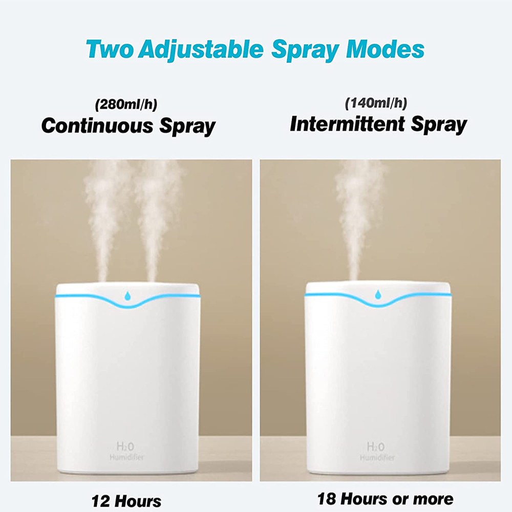 2.2L Air Humidifier USB Double Spray Aromatherapy Machine Large Capacity Fog Maker Essential Oil Difusser Household Humidifiers