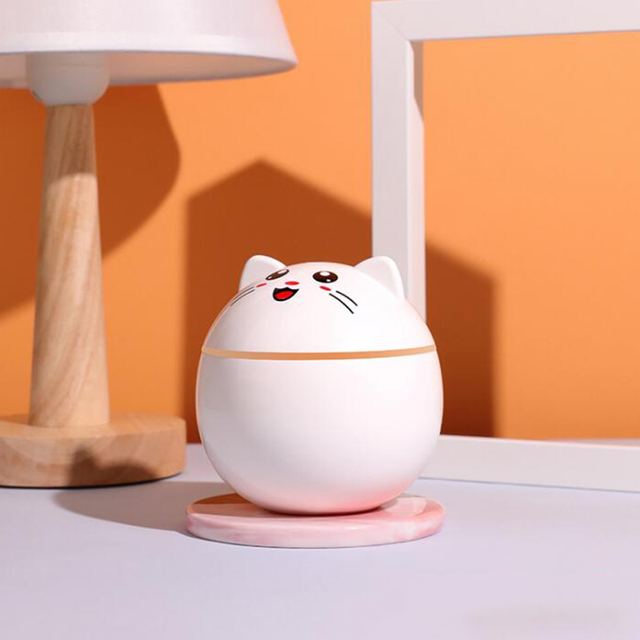 Air Humidifier for Home Ultrasonic Car Mist Maker with Colorful Night Cat USB Lamps Nano Mist Sprayer Mini Office Air Purifier