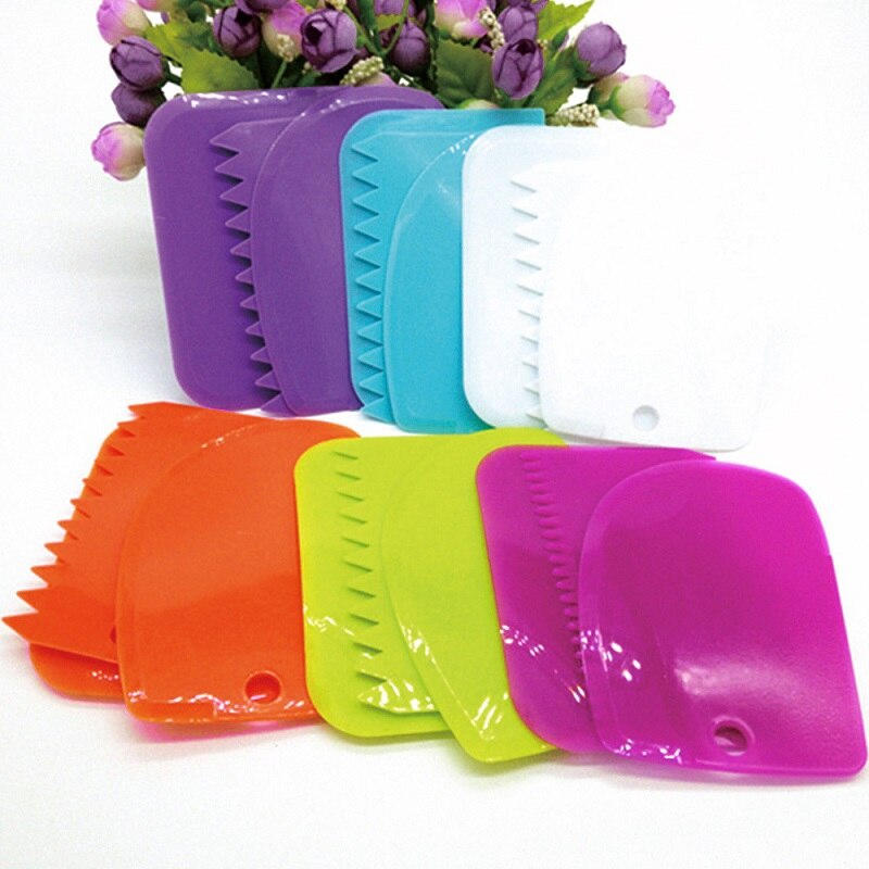 Kitchen Gadgets 3PCs/Set White Scraper Cake Blade Bread Making Spatula Cutters Cake Model Blue Silicone Decoratin Tools Kitchen Accessories