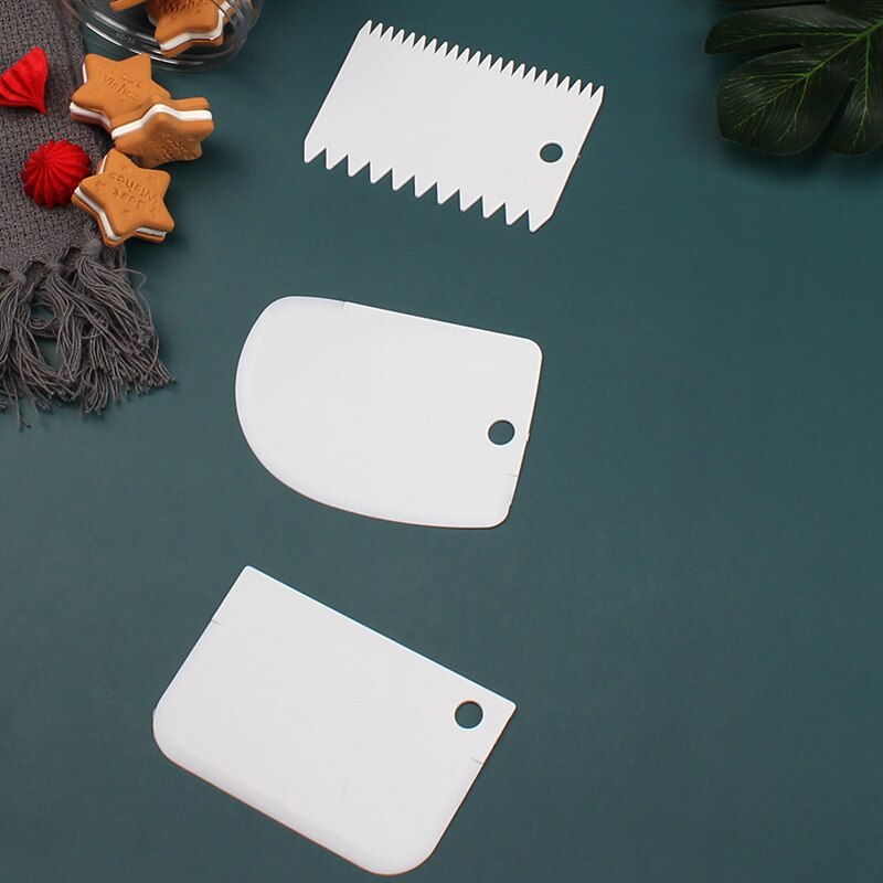 Kitchen Gadgets 3PCs/Set White Scraper Cake Blade Bread Making Spatula Cutters Cake Model Blue Silicone Decoratin Tools Kitchen Accessories
