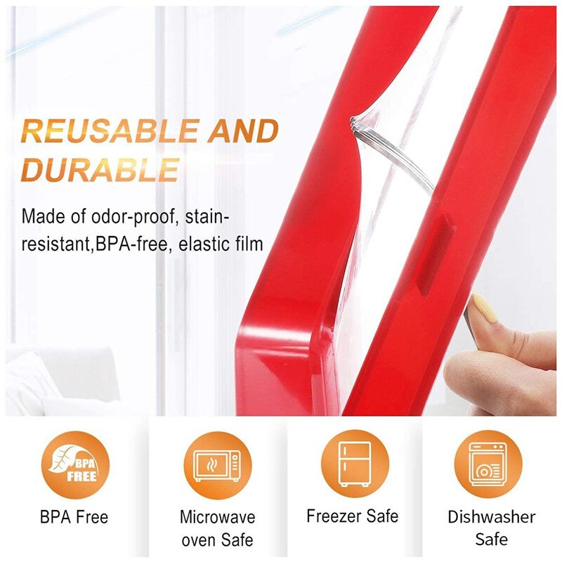 Kitchen Accessories Red Clever Tray Creative Food Preservation Plastic Wrap  Food Storage Reusable Serving Fruit And Vegetable Tools Fresh Film