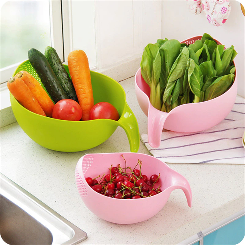 Kitchen Accessories Tools Rice Beans Peas Washing Filter Strainer Multifunction Vegatable Fruit Drin Basket Bowl Kitchen Supply Household