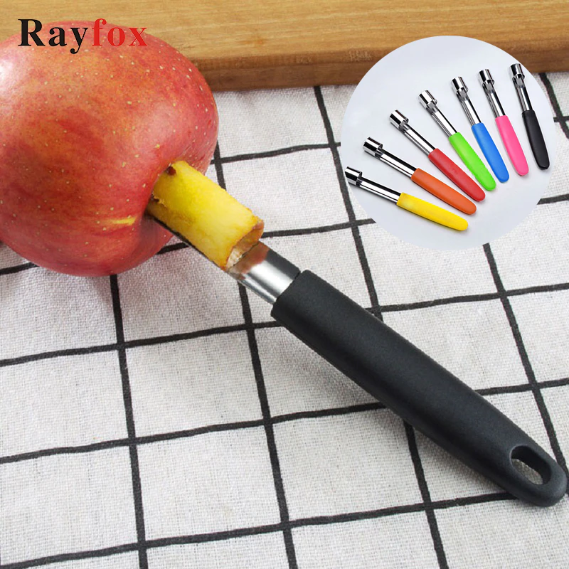Stainless Steel Apple Pear Core Kitchen Accessories Remover Fruit Cutting Tool Candy-colored Non-slip Handle Cooking Kitchen Gadgets