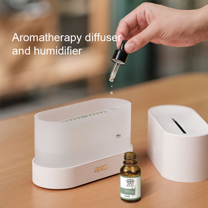 Creative Simulation Flame Aromatherapy Machine Household Mini Intelligent Essential Oil Diffuser Desktop Ultrasonic Humidifier