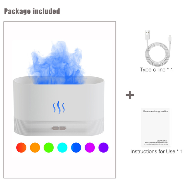 Creative Simulation Flame Aromatherapy Machine Household Mini Intelligent Essential Oil Diffuser Desktop Ultrasonic Humidifier