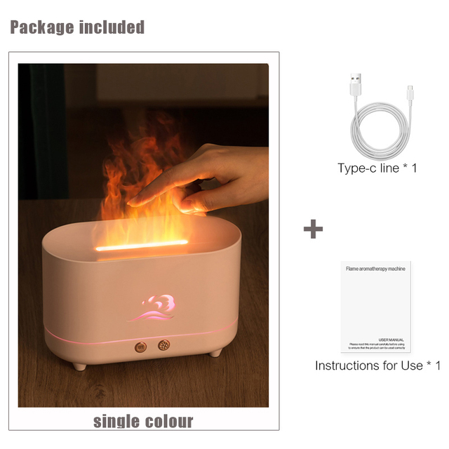 Creative Simulation Flame Aromatherapy Machine Household Mini Intelligent Essential Oil Diffuser Desktop Ultrasonic Humidifier