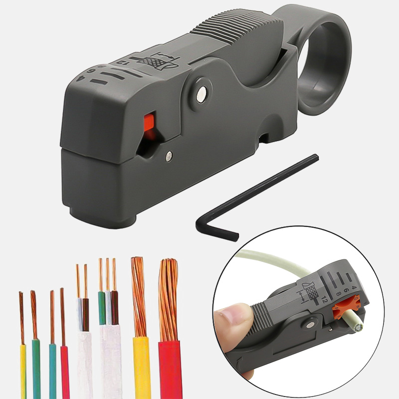 Multifunction Coaxial Automatic Stripping Pliers Wire Cable Tool Wire Stripper Urijk Stripping Crimping Tool with Hexagon Wrench