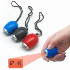 Mini Portable LED Digital Projection Alarm Clock Key Chains Projector Clock Carry Time Flashlight Clock Hanging Rope Table Decor