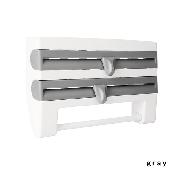 Multifunction Paper Towel Holder Sauce Bottle Rack Kitchen Organizer 4 In 1 Cling Film Cutting Holder Kitchen Accessories New
