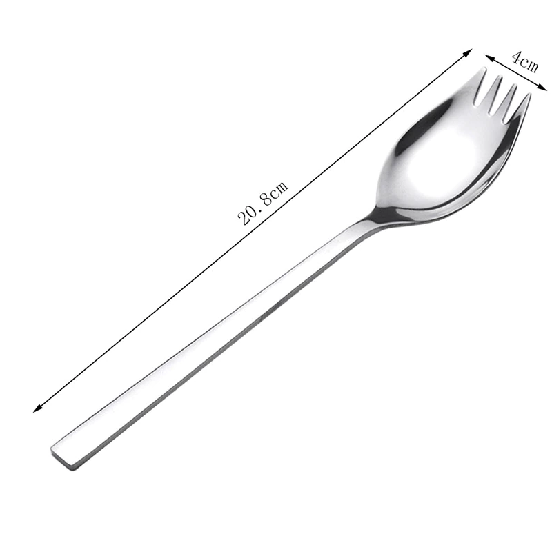 304 Stainless Steel Sporks Creative Spoon Fork Dual Purpose Combo Spaghetti Salad Dessert Fruit Flatware Set Tool Kitchen Accessory