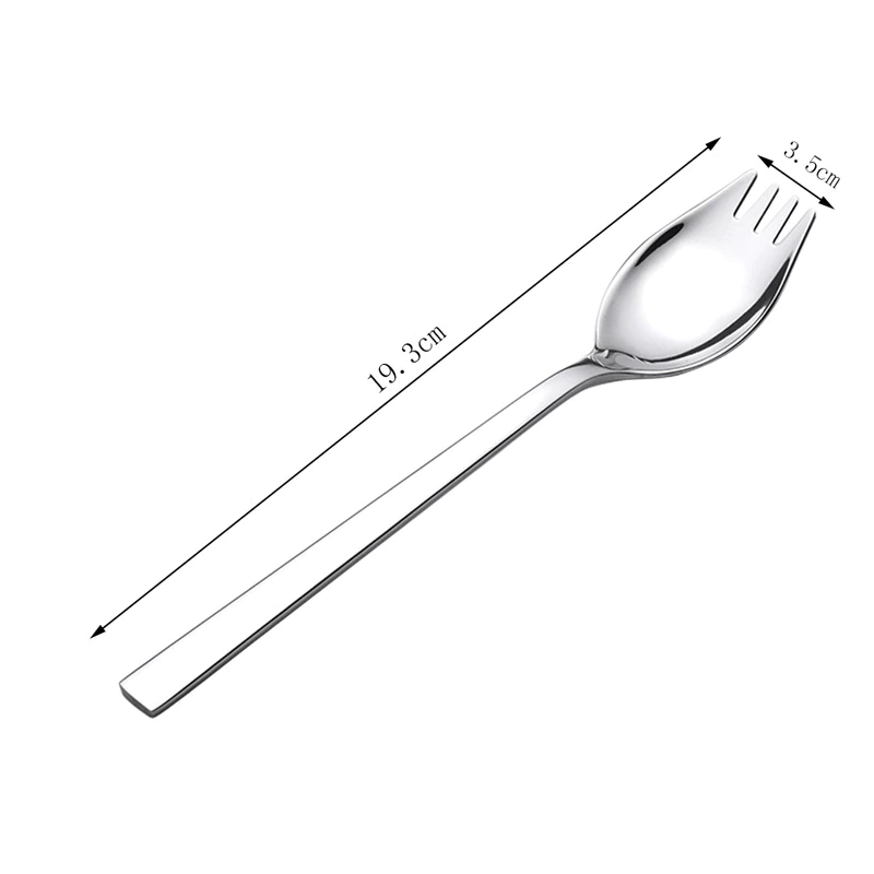 304 Stainless Steel Sporks Creative Spoon Fork Dual Purpose Combo Spaghetti Salad Dessert Fruit Flatware Set Tool Kitchen Accessory