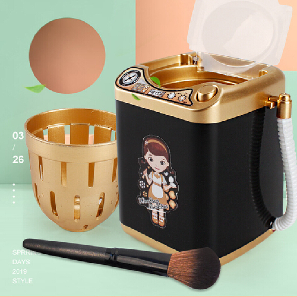 Automatic Mini Washing Machine Makeup Sponge Cleaner Make Up Powder Puff Electric Cleaning Machine Children Kids Gift Play Toys