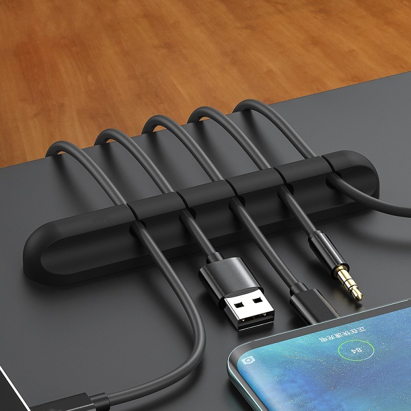 Cable Organizer Silicone USB Cable Winder Desktop Tidy Management Clips Cable Holder for Mouse Headphone Wire Organizer